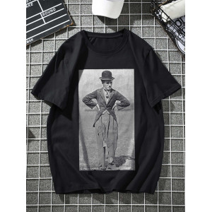 Tricou Charlie Chaplin lung